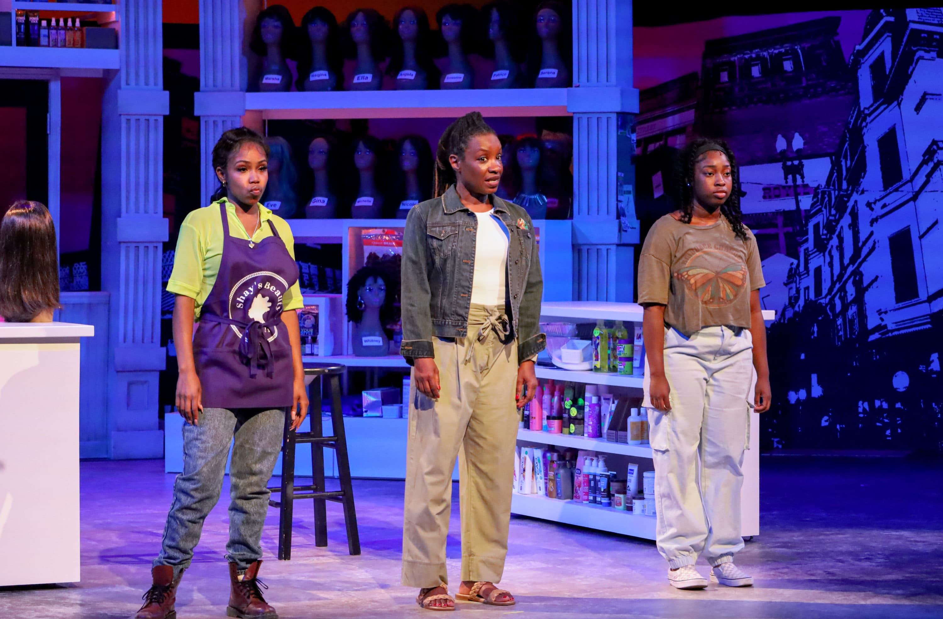 Jada Saintouls, Chris Everett and Schanaya Barrows in &quot;can i touch it?&quot; a Company One world premiere coproduction at the Strand Theatre. (Courtesy Christian Ruiz)