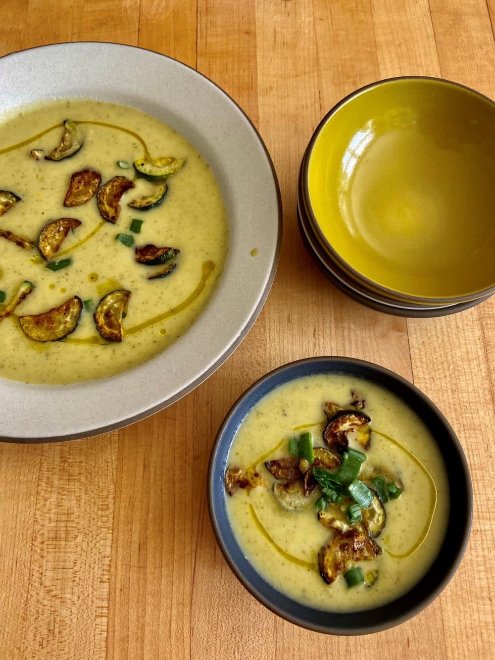 Summer squash soup. (Kathy Gunst/Here & Now)