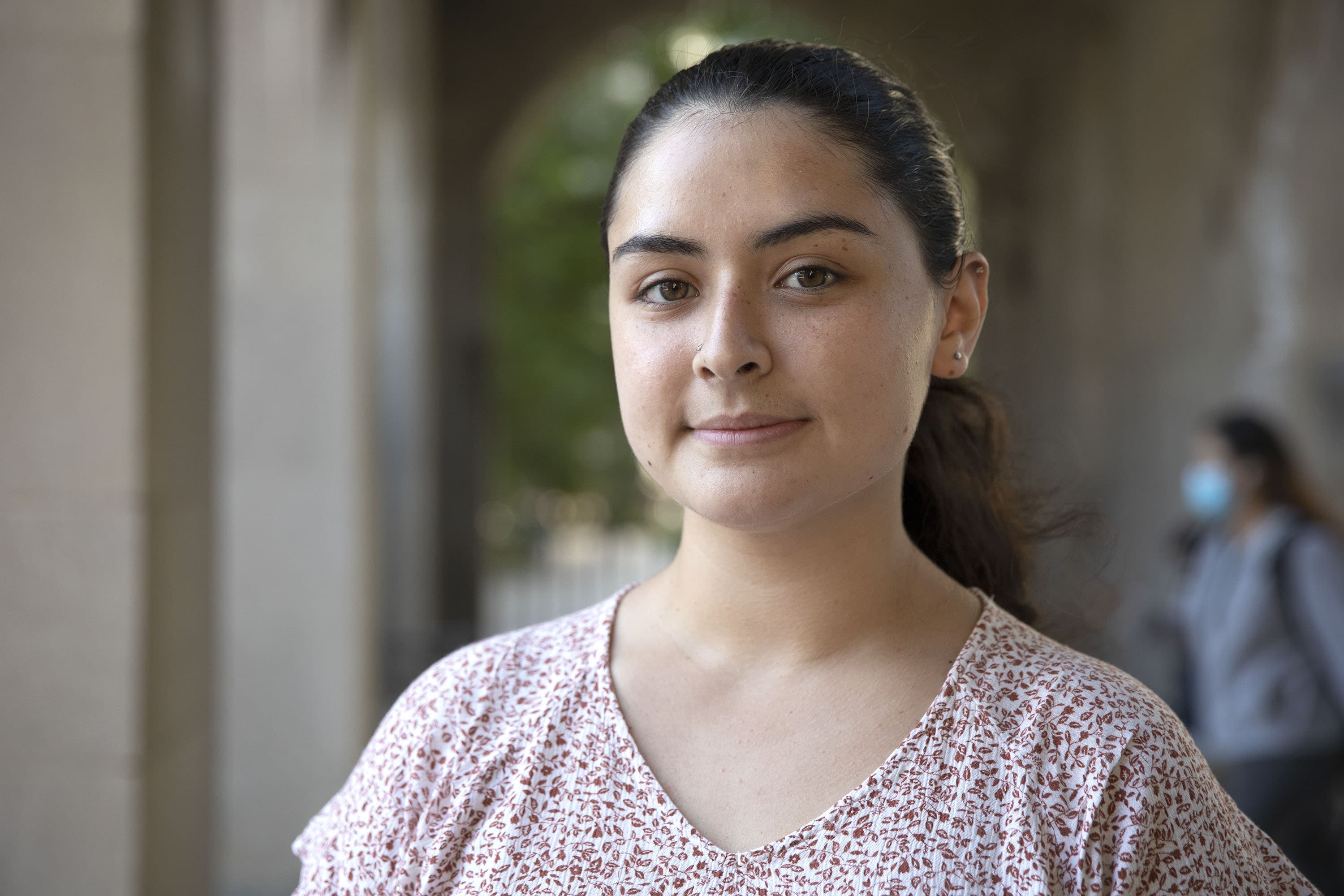 Former Boston Latin School student Emmanuelle Bogomolni is now enrolled at Boston University. (Robin Lubbock/WBUR)