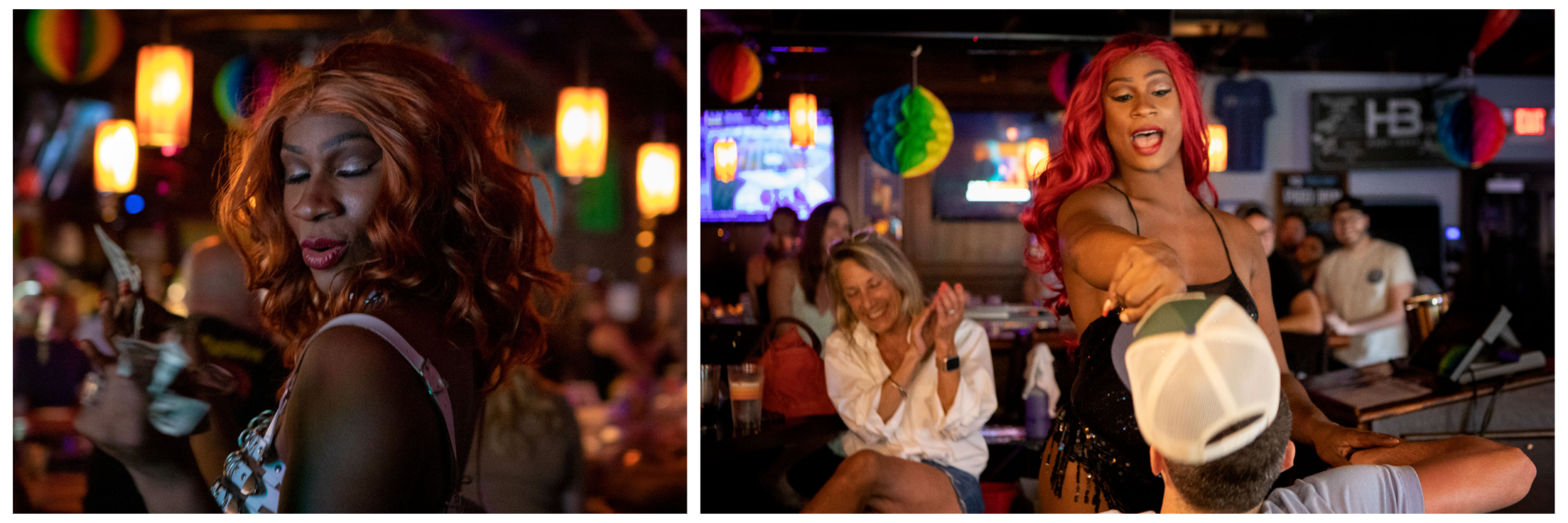 Dancer, artist and transgender activist Lilly Rose Valore performing at the Harp &amp; Bard in Dorchester. (Robin Lubbock/WBUR)