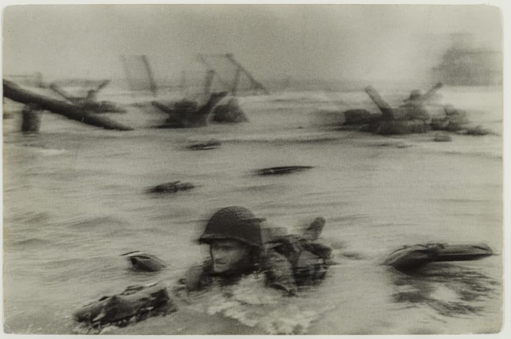 Robert Capa, &quot;Normandy Invasion on D‑Day, Soldier Advancing through Surf,&quot; 1944. (Courtesy The Howard Greenberg Collection; Robert Capa, International Center of Photography/Magnum Photos; and Museum of Fine Arts, Boston)