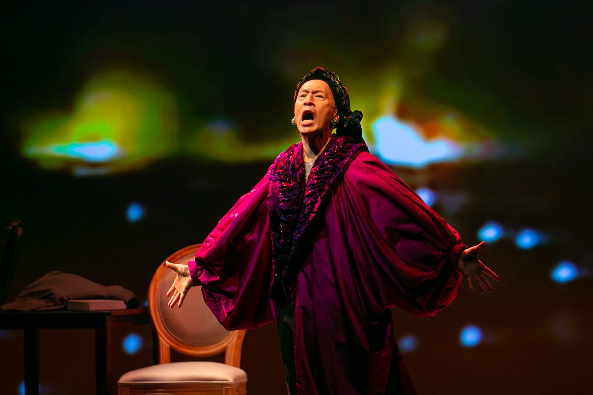 Francis Jue as Jessye Norman in &quot;Twilight: Los Angeles, 1992,&quot; at American Repertory Theater. (Courtesy Lauren Miller)