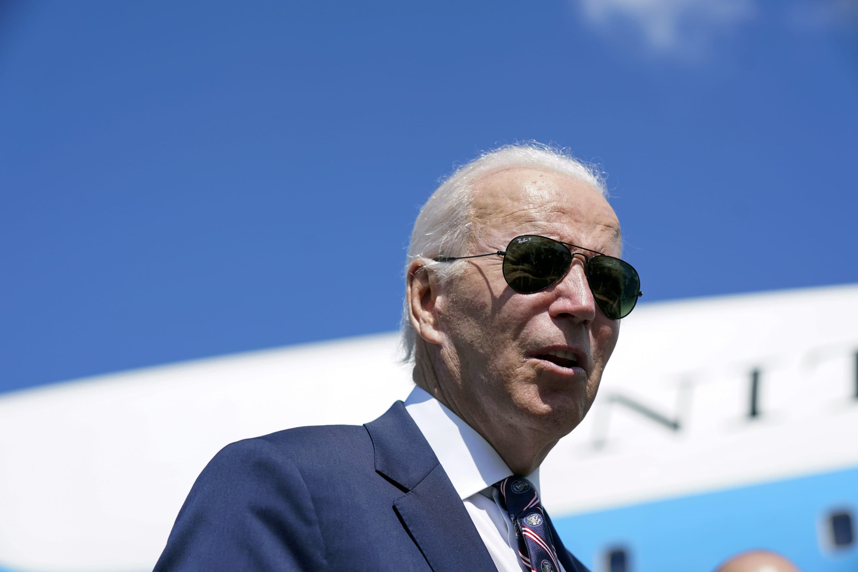 President Joe Biden speaks before boarding Air Force One at Columbus International Airport in Columbus, Ohio, Sep. 9, 2022. (Manuel Balce Ceneta/AP)
