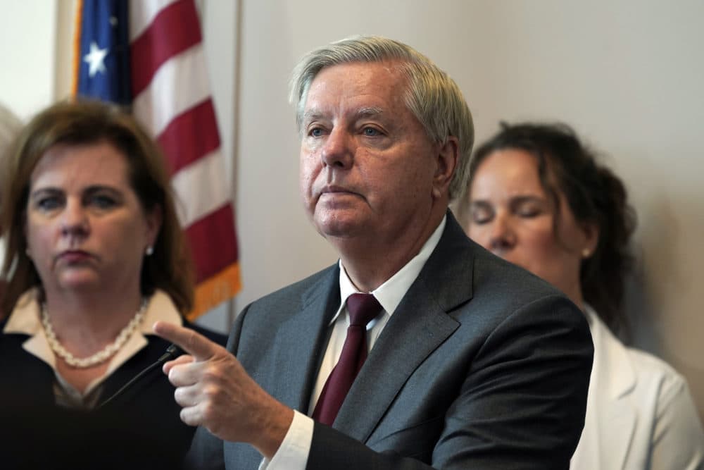 Sen. Lindsey Graham, R-S.C., speaks during a news conference to discuss the introduction of the Protecting Pain-Capable Unborn Children from Late-Term Abortions Act on Capitol Hill. (Mariam Zuhaib/AP)