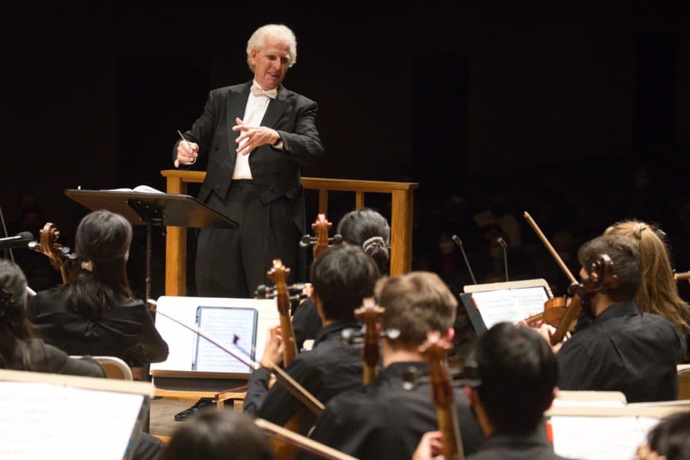 Ben Zander conducts the Boston Philharmonic Youth Orchestra in late 2021. (Courtesy Hilary Scott)