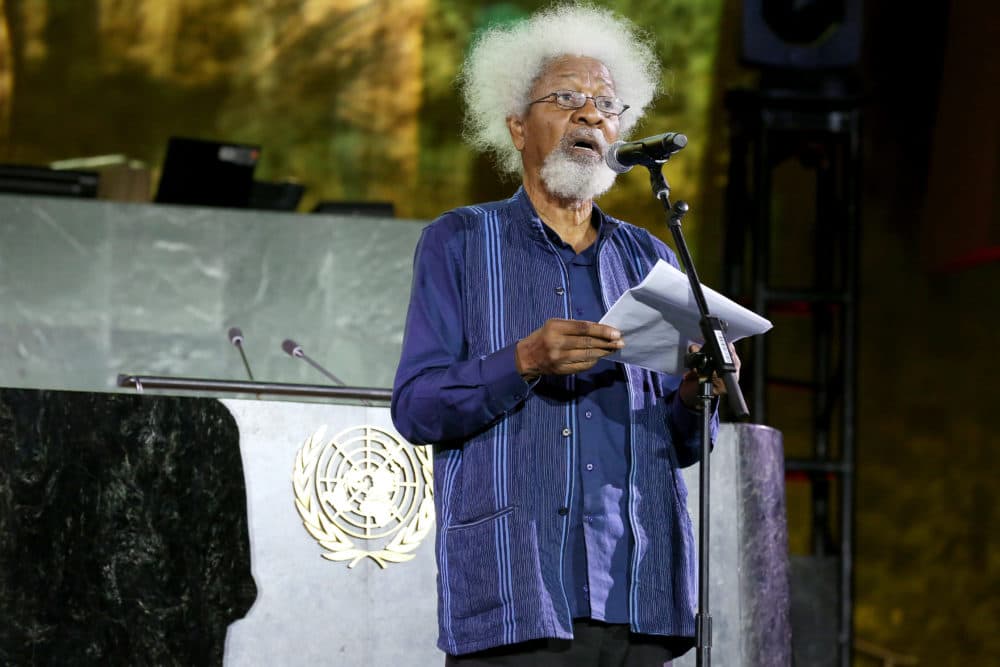 Professor Wole Soyinka speaks onstage during UNICEF Goodwill Ambassadors David Beckham and Millie Bobby Brown Headline UN Summit To Demand Rights For Every Child On World Children's Day 2019 on Nov. 20, 2019 in New York City. (Monica Schipper/Getty Images for UNICEF)
