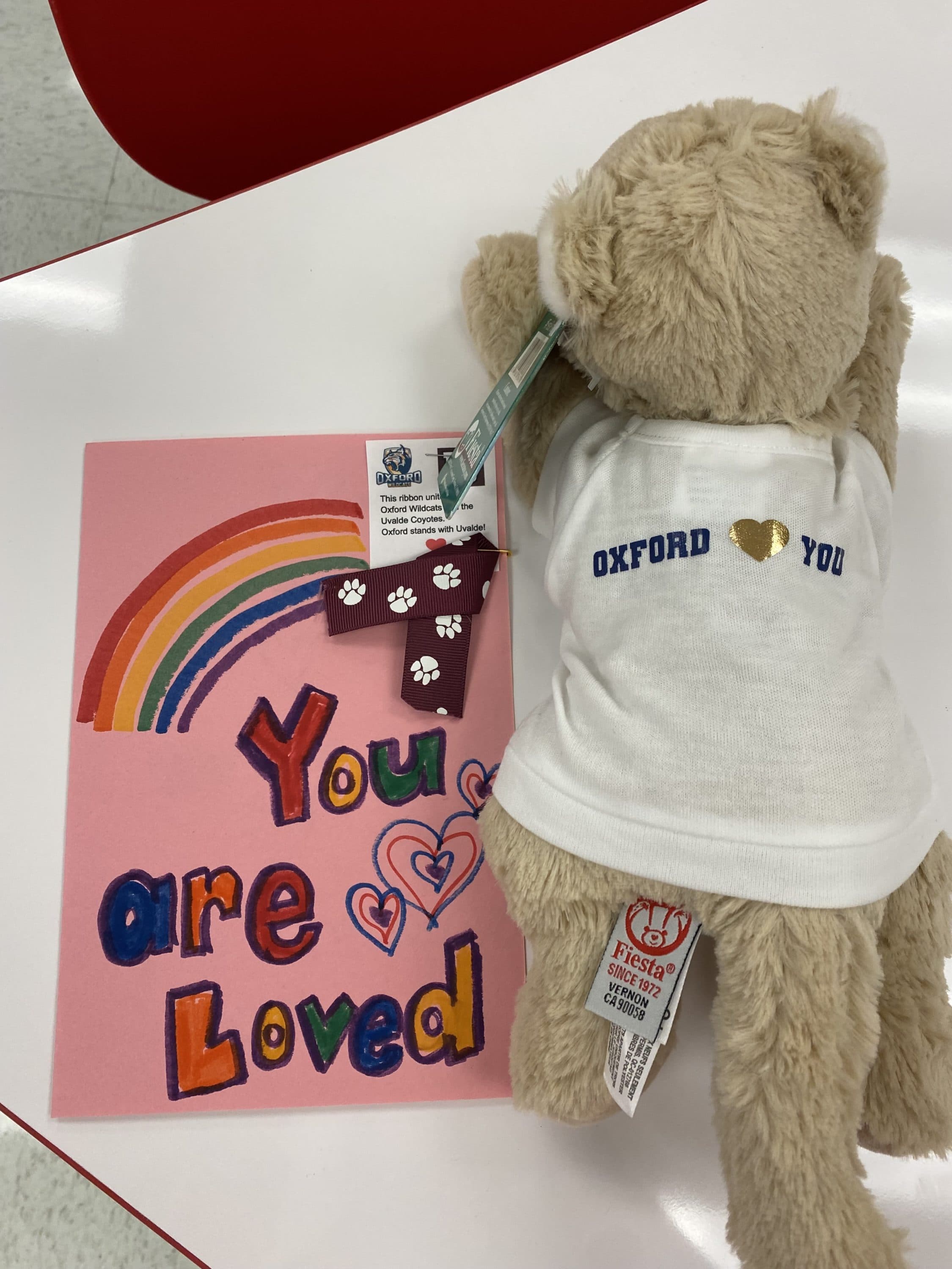 Ella Klimowicz traveled to Uvalde last week with her mother, Carrie Klimowicz, to hand place the stuffed animals and meet with families. (Carrie Klimowicz)