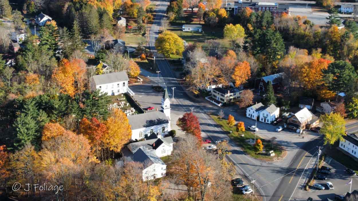 Alfred, Maine's town square with church, cemetery and general store. (Photo courtesy Jeff Folger)