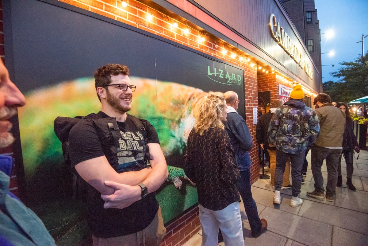 Patrons outside the Lizard Lounge. The venue opened up again after its over-two-year hiatus due to the pandemic. (Courtesy of Joshua Touster)