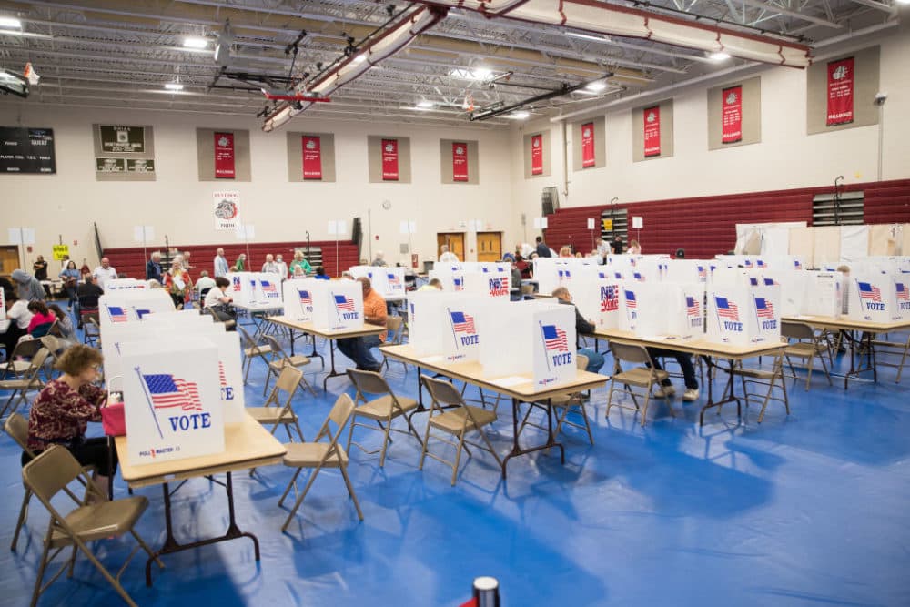 Voters fill out their ballots at Bedford High School during the New Hampshire Primary on Sept. 13, 2022 in Bedford, New Hampshire. (Scott Eisen/Getty Images)