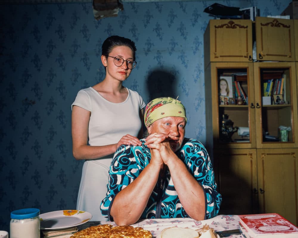 'Masha, 17 years old, with her mother Nina, just after de-occupation of Termakhivka in Kyiv Region' (Mark Neville)