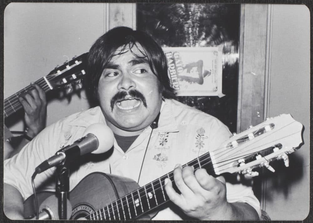 Ramon “Chunky” Sanchez with his guitar in 1975. (Courtesy of Herman Baca Papers, Special Collections & Archives, University of California San Diego.)