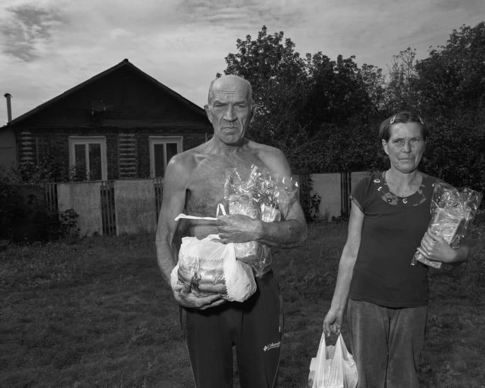 'Volunteer 68' delivers aid to the residents of Garkove and Mospanove, very recently de-occupied villages in Kharkiv region (Mark Neville)