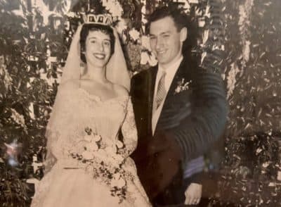 The author's parents on their wedding day in 1955. (Courtesy Kathy Gunst)