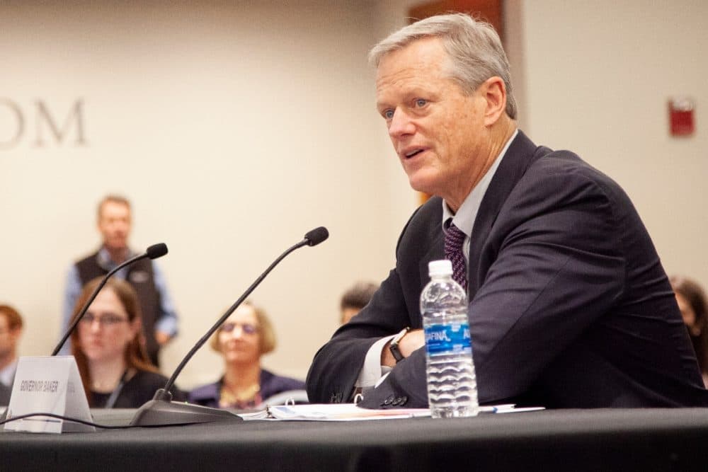 Speaking at the Health Policy Commission's latest annual cost trends hearing on Wednesday, Gov. Charlie Baker said industry staffing shortages loom as a major challenge his successor and lawmakers will need to tackle. (Chris Lisinski/SHNS)