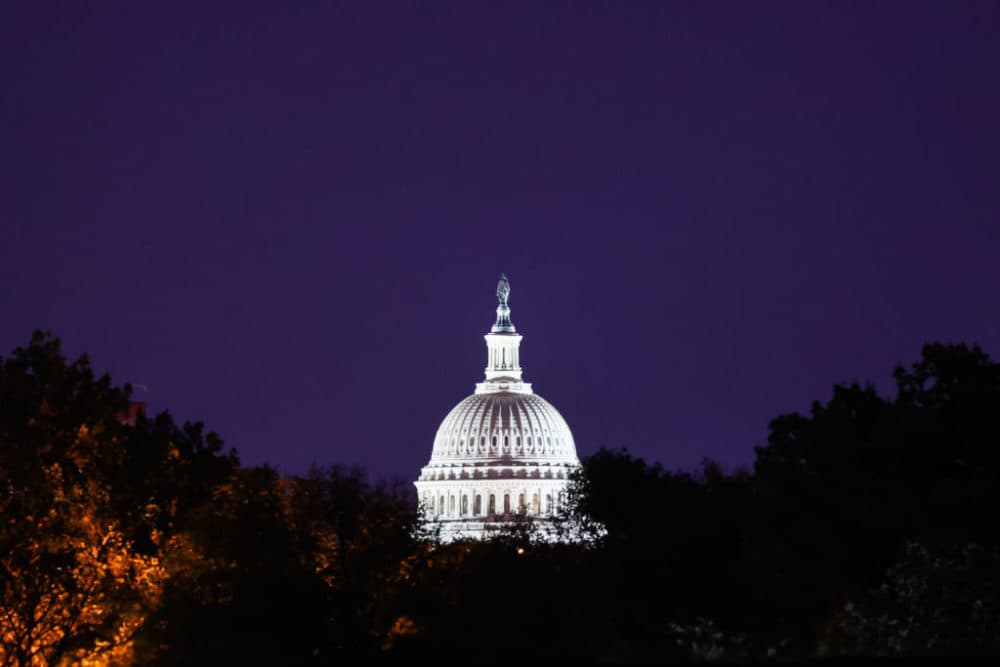 A night view of The Capitol building dome in Washigton DC on October 20, 2022. (Jakub Porzycki/NurPhoto via Getty Images)