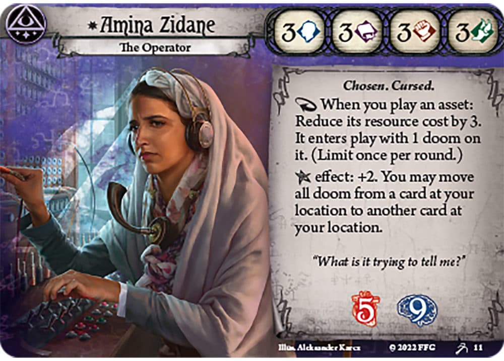 Amina Zidane, an Algerian character new to &quot;Arkham Horror: The Card Game&quot; (Courtesy of Fantasy Flight Games)