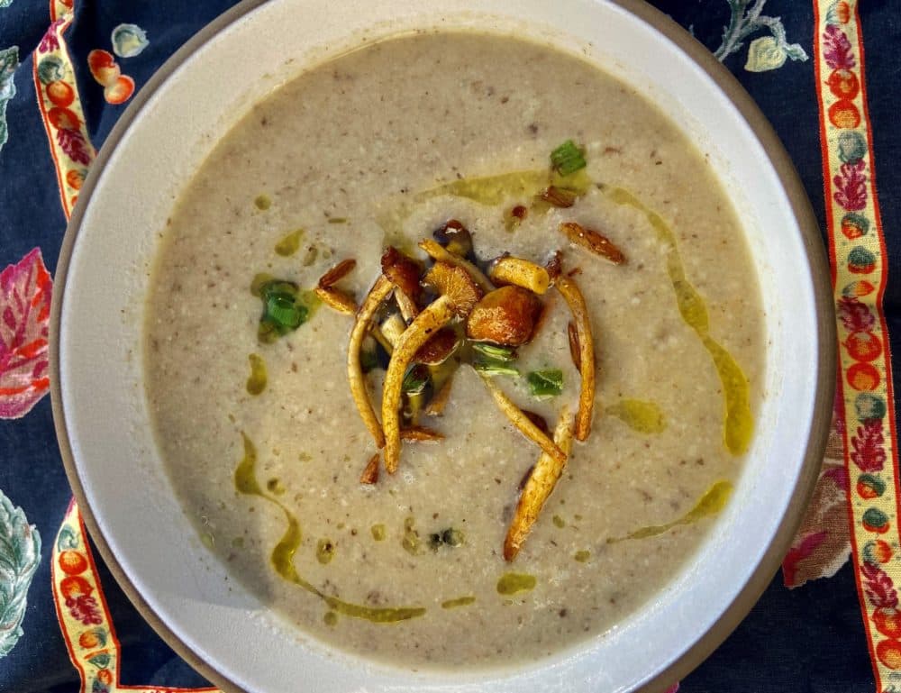 Roasted mushroom soup. (Kathy Gunst/Here & Now)