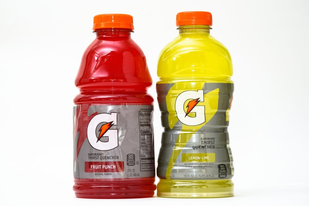 Bottles of Gatorade are pictured, left, a 32 fluid ounce and 28 fluid ounce, in Glenside, Pa., Monday, June 6, 2022. (Matt Rourke/AP)