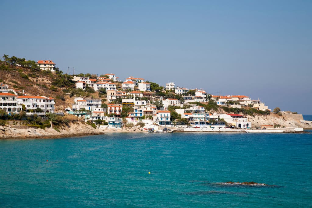 Armenistis village, Ikaria island, Aegean Sea, Greece, Europe. (Photo by: Giulio Andreini/UCG/Universal Images Group via Getty Images)