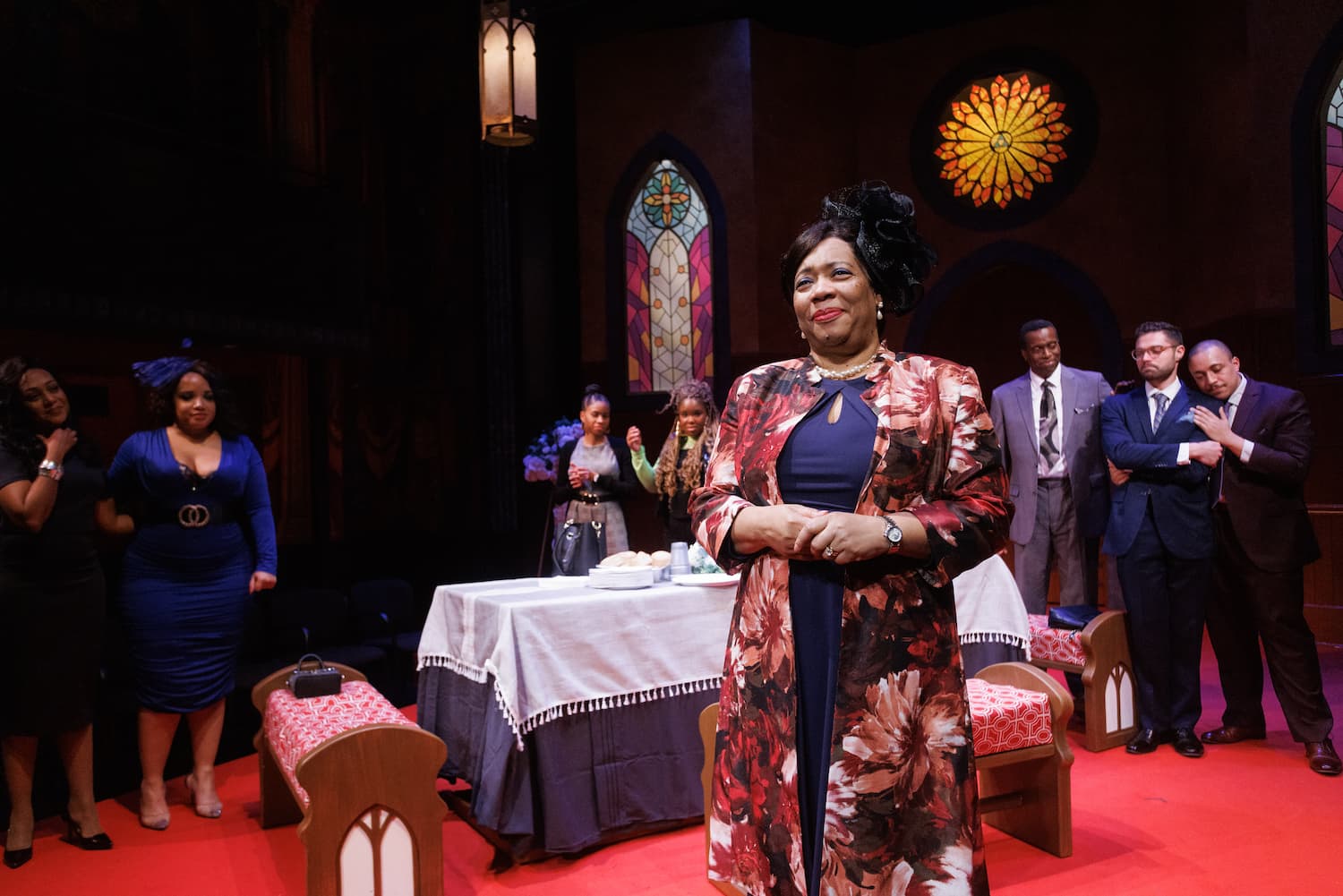 Jacqui Parker as matriarch Beneatta contemplates her family's future in Front Porch Arts Collective's &quot;Chicken and Biscuits&quot; at Suffolk's Modern Theatre. (Courtesy Ken Yotsukura)
