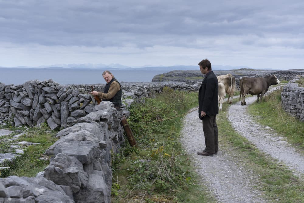 Brendan Gleeson and Colin Farrell in the film &quot;The Banshees of Inishirin.&quot; (Courtesy Searchlight Pictures)