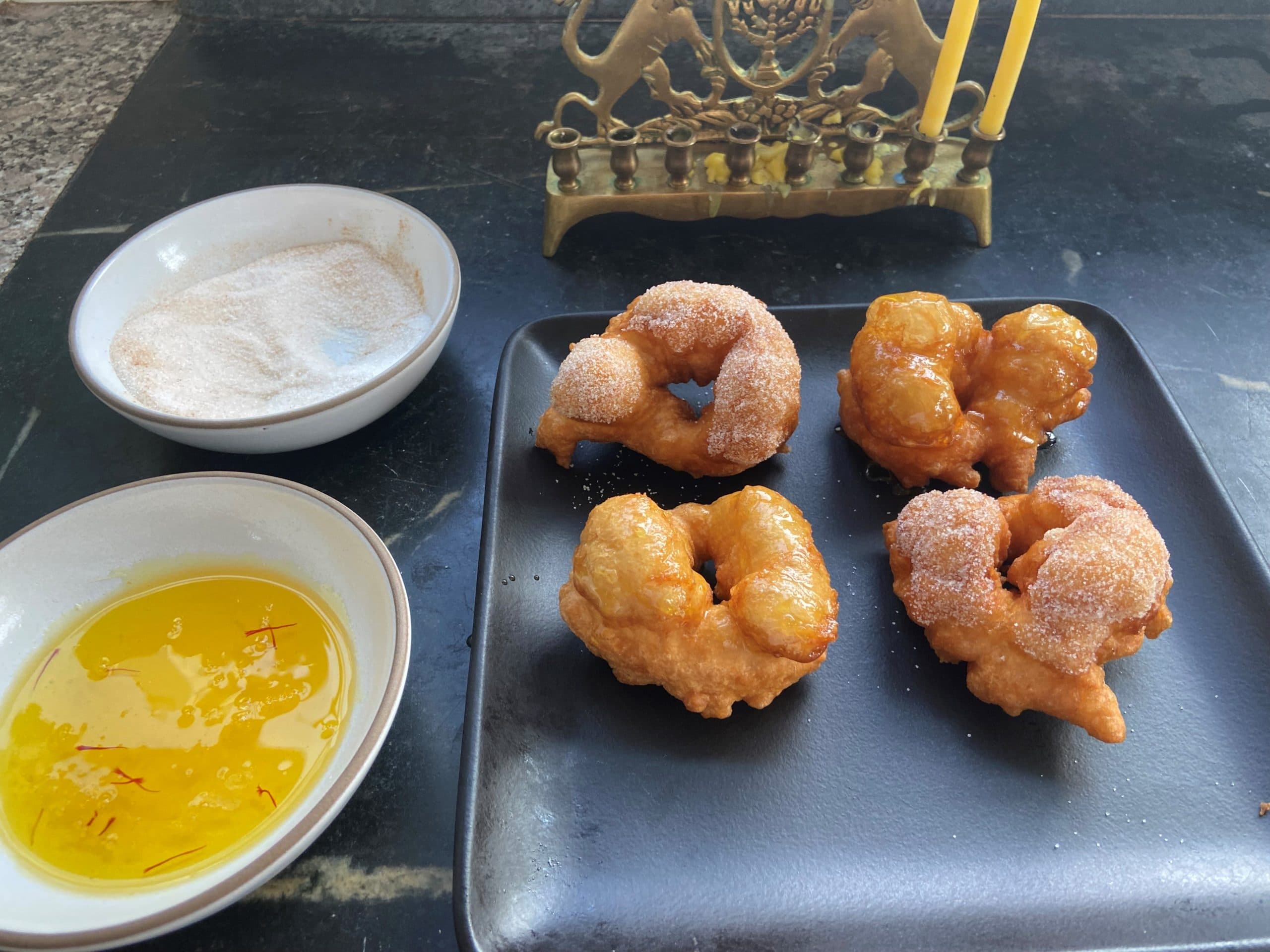 Sfenj (Moroccan doughnuts). (Kathy Gunst/Here & Now)