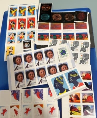 Some of the cache of specialty stamps the author has gathered over the years. (Courtesy Anita Diamant)