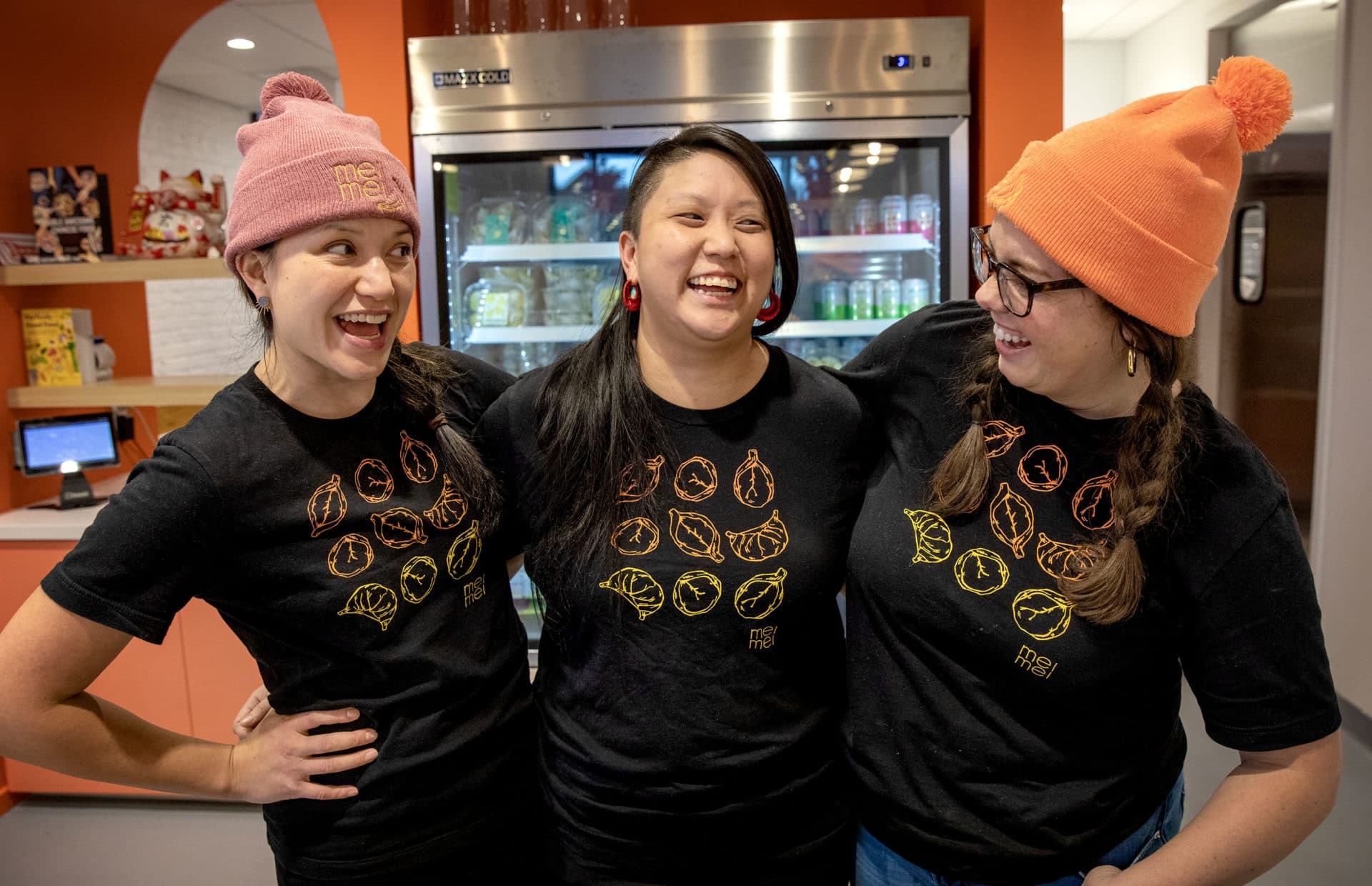 Mei Mei's Dumpling Factory and Cafe partners Alyssa Lee, Irene Li and Annie Campbell. (Robin Lubbock/WBUR)