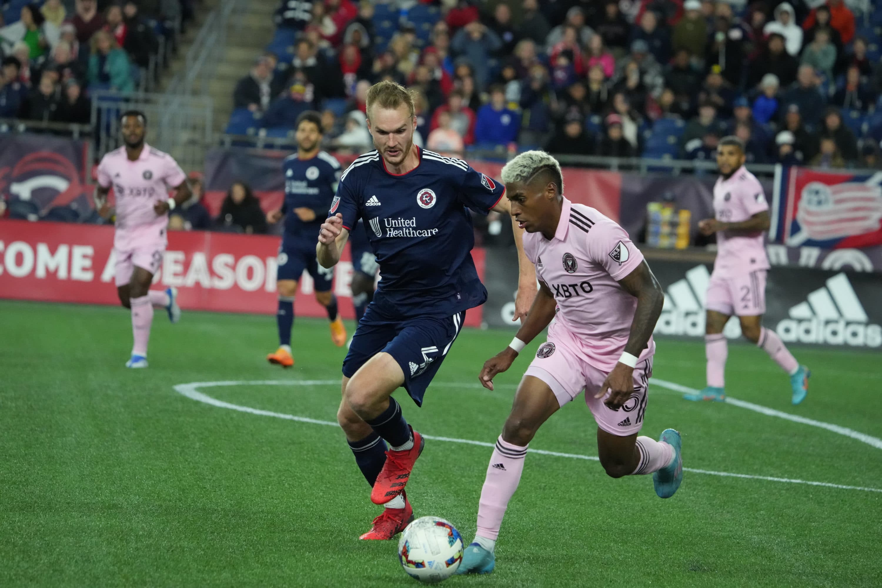 New England Revolution defender Henry Kessler plays in this 2022 photo (Courtesy New England Revolution)