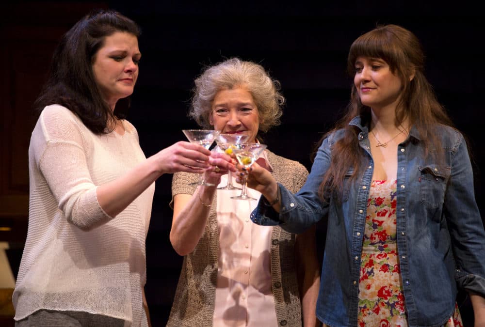 Left to right, Kate Shindle, Nancy E. Carroll and Shannon Esper in the Huntington Theatre Company's 2013 production of Gina Gionfriddo’s &quot;Rapture, Blister, Burn.&quot; (Courtesy T. Charles Erickson)
