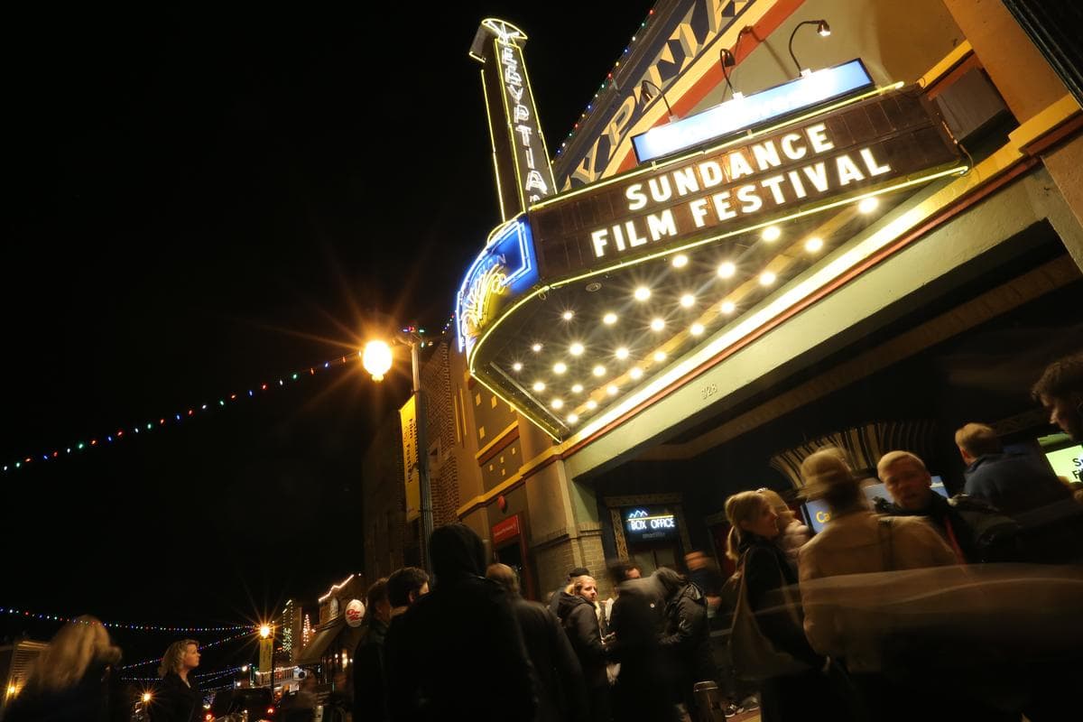 People wait outside of a theater during a previous Sundance Film Festival. (Courtesy Jemal Countess)