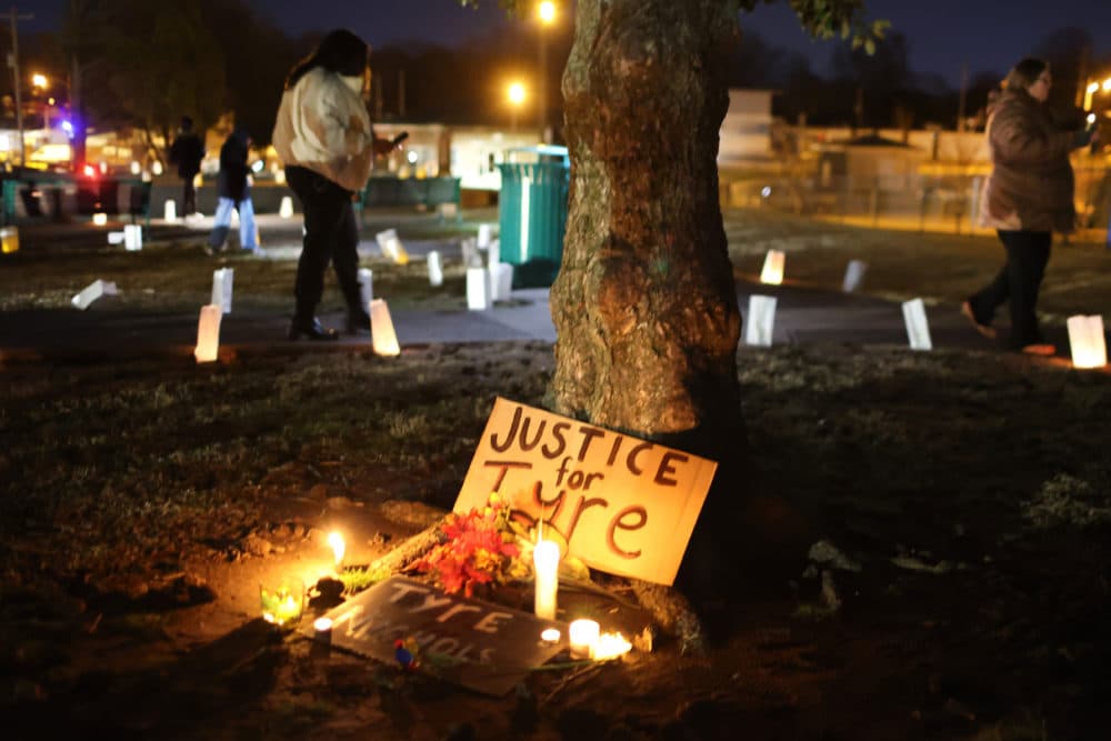 People attend a candlelight vigil in memory of Tyre Nichols at the Tobey Skate Park on Jan. 26, 2023 in Memphis, Tennessee. (Scott Olson/Getty Images)