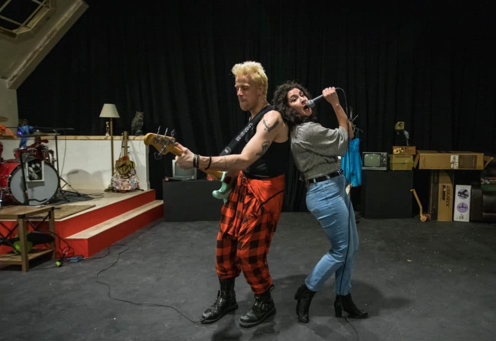 Teddy Lytle and Helena Tafuri in rehearsal for Wilbury Theatre Group's &quot;We're Gonna Die.&quot; (Courtesy Erin X. Smithers)
