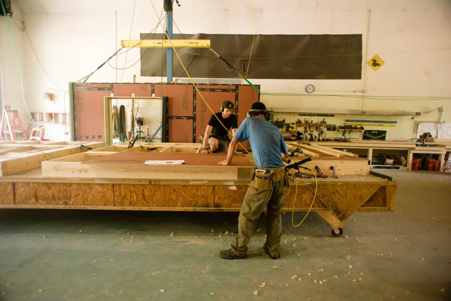 Parts of passive homes are fabricated at a GO Logic workshop in Waldo, Maine. (Courtesy of GO Logic)