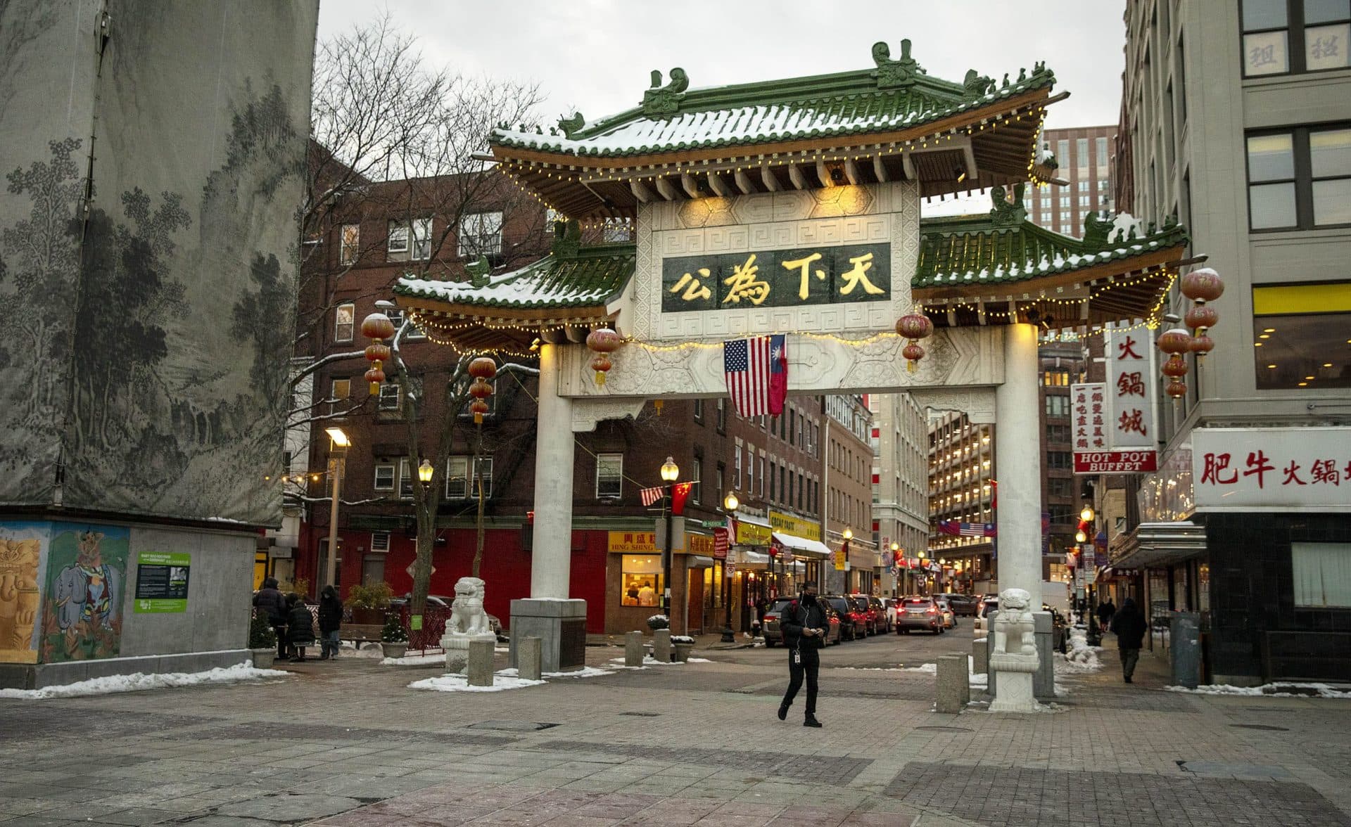 The Chinatown Gate on Beach Street in Boston. (Robin Lubbock/WBUR)