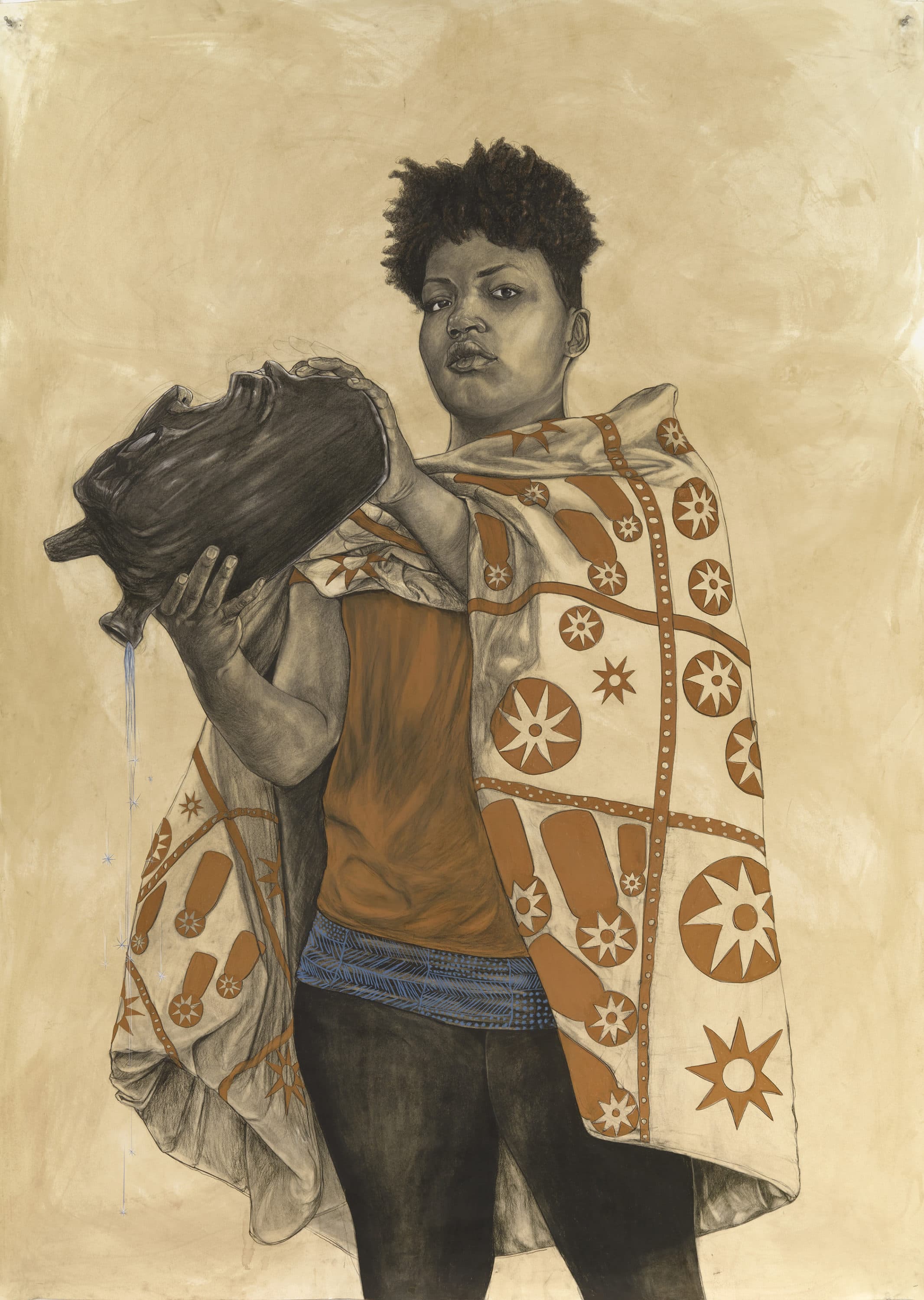 Robert Pruitt, "Birth and Rebirth and Rebirth," 2019. (Courtesy Lizbeth and George Krupp Acquisition Fund for Contemporary Art; William E. Nickerson Fund; Linde Purchase Fund for Contemporary Art; Stephen D. and Susan W. Paine Acquisition Fund for 20th Century and Contemporary Art; Mary L. Smith Fund; and Museum of Fine Arts, Boston. Photograph by Adam Reich.)