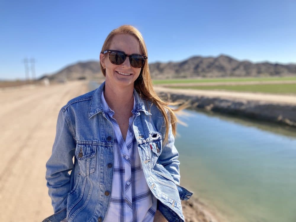 Amanda Brooks farms 6,000 acres in Yuma, Ariz. (Peter O'Dowd/Here &amp; Now)