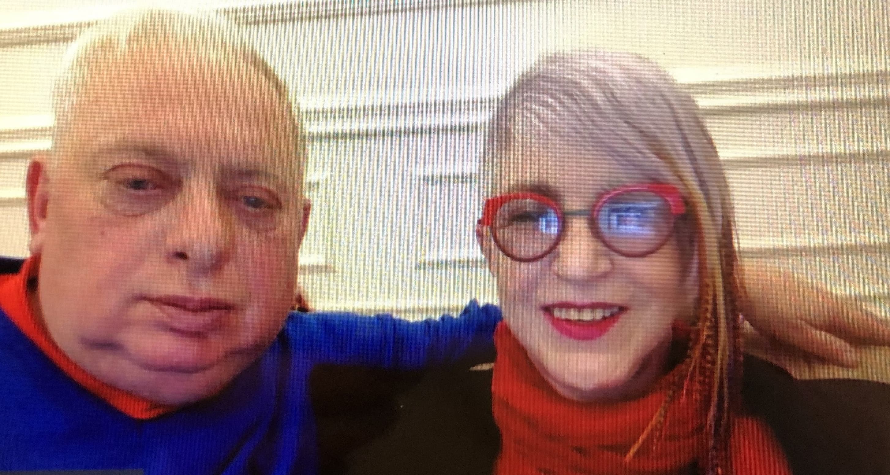Ukrainian couple Leon Ryrakhovsky and his wife Helen Chervitz lived in Swampscott for 15 years and became U.S. citizens. They have lived back in Ukraine for more than a decade and decided to stay through the war. They spoke to WBUR's All Things Considered over Zoom one day before the one-year anniversary of the Russian invasion. (Lynn Jolicoeur/WBUR