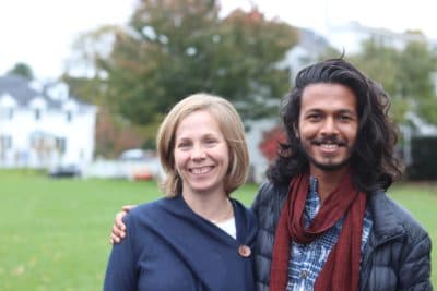 That author and Sai "Cy" Hossain in 2018, the day she met his wife. (Courtesy Kate Peltz)