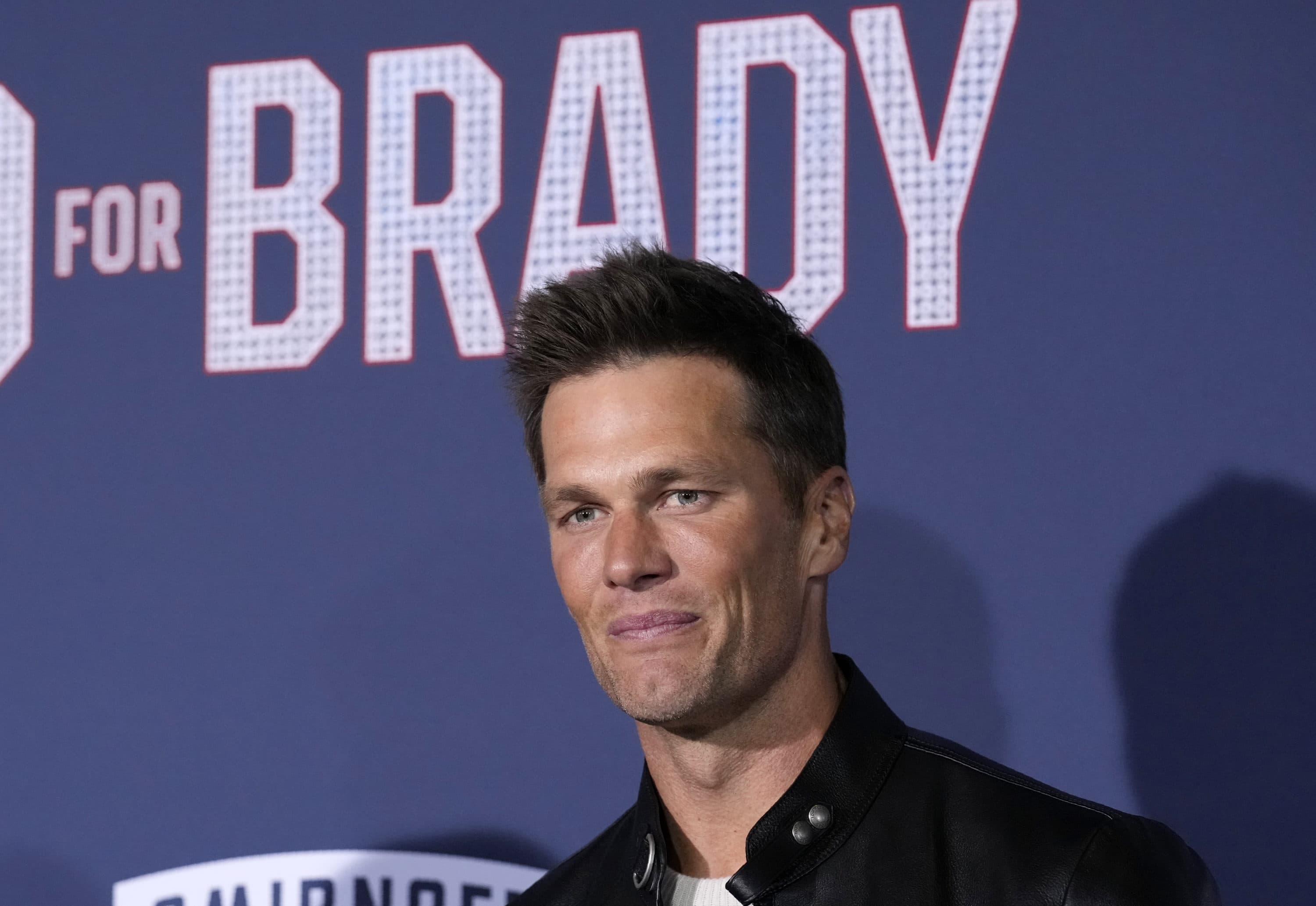 NFL quarterback Tom Brady, a cast member and producer of "80 for Brady," poses at the premiere of the film, Jan. 31 at Regency Village Theatre in Los Angeles. (Chris Pizzello/AP)
