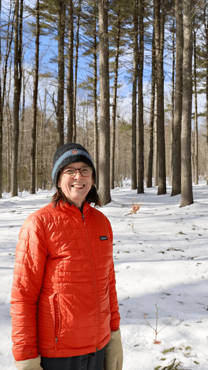 Cathie Murray is one of the growing number of people opting for a green burial, and has purchased a burial plot at Baldwin Hill. (Esta Pratt-Kielley/Maine Public)