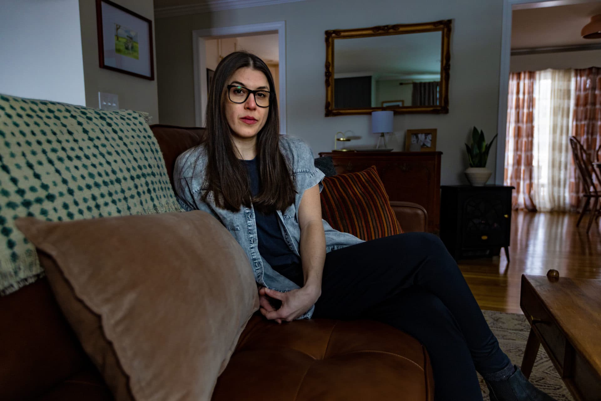 Rachel Cappucci at her home in Shrewsbury. (Jesse Costa/WBUR)