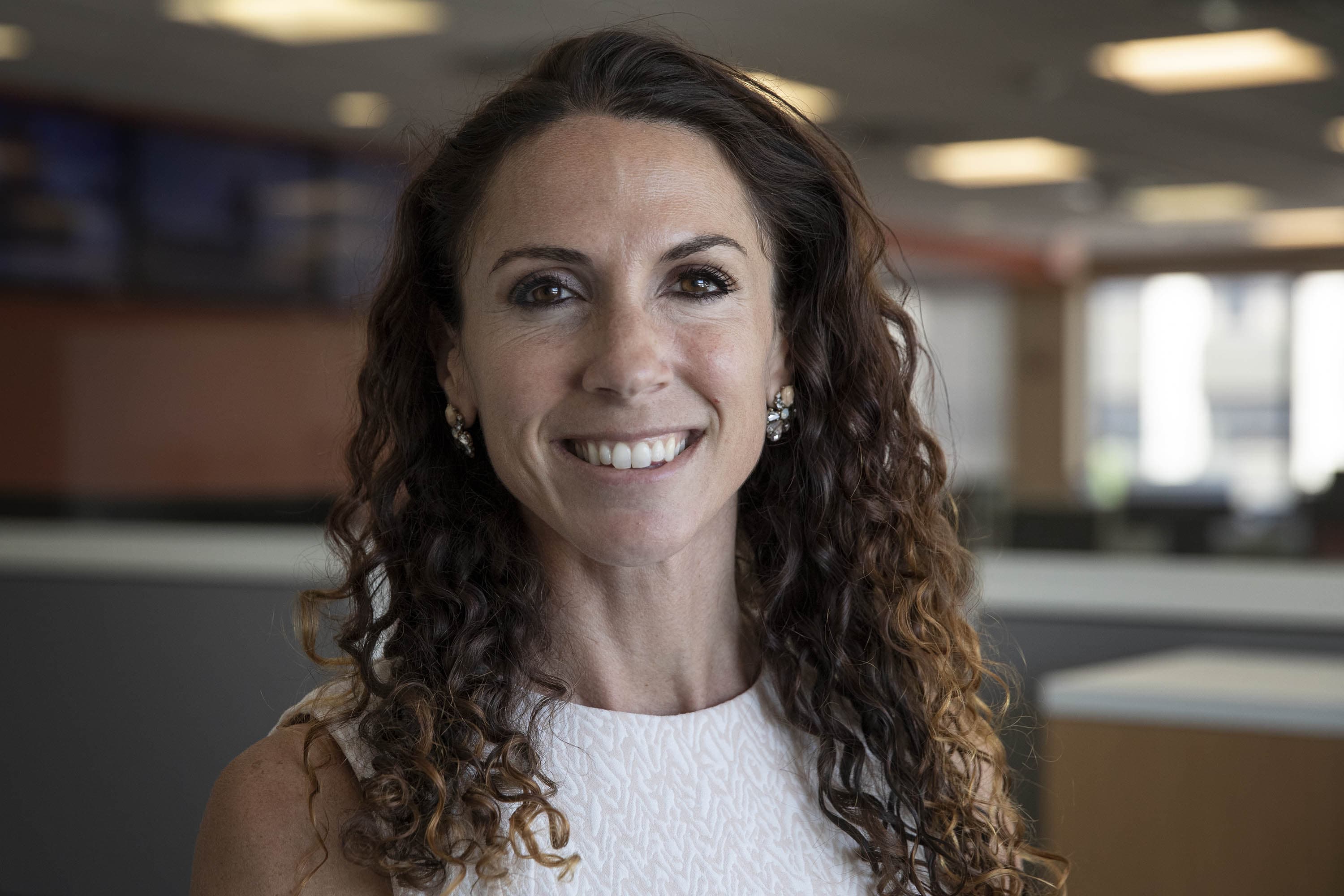 Massachusetts State Auditor Diana DiZoglio at WBUR. (Robin Lubbock/WBUR)