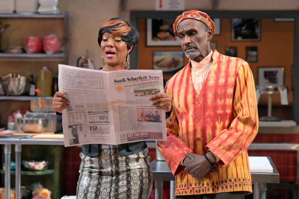 April Nixon as Clyde and Harold Surratt as Montrellous in Lynn Nottage’s Tony Award-nominated play Clyde’s at Berkeley Repertory Theatre. (Courtesy Kevin Berne/Berkeley Repertory Theatre)