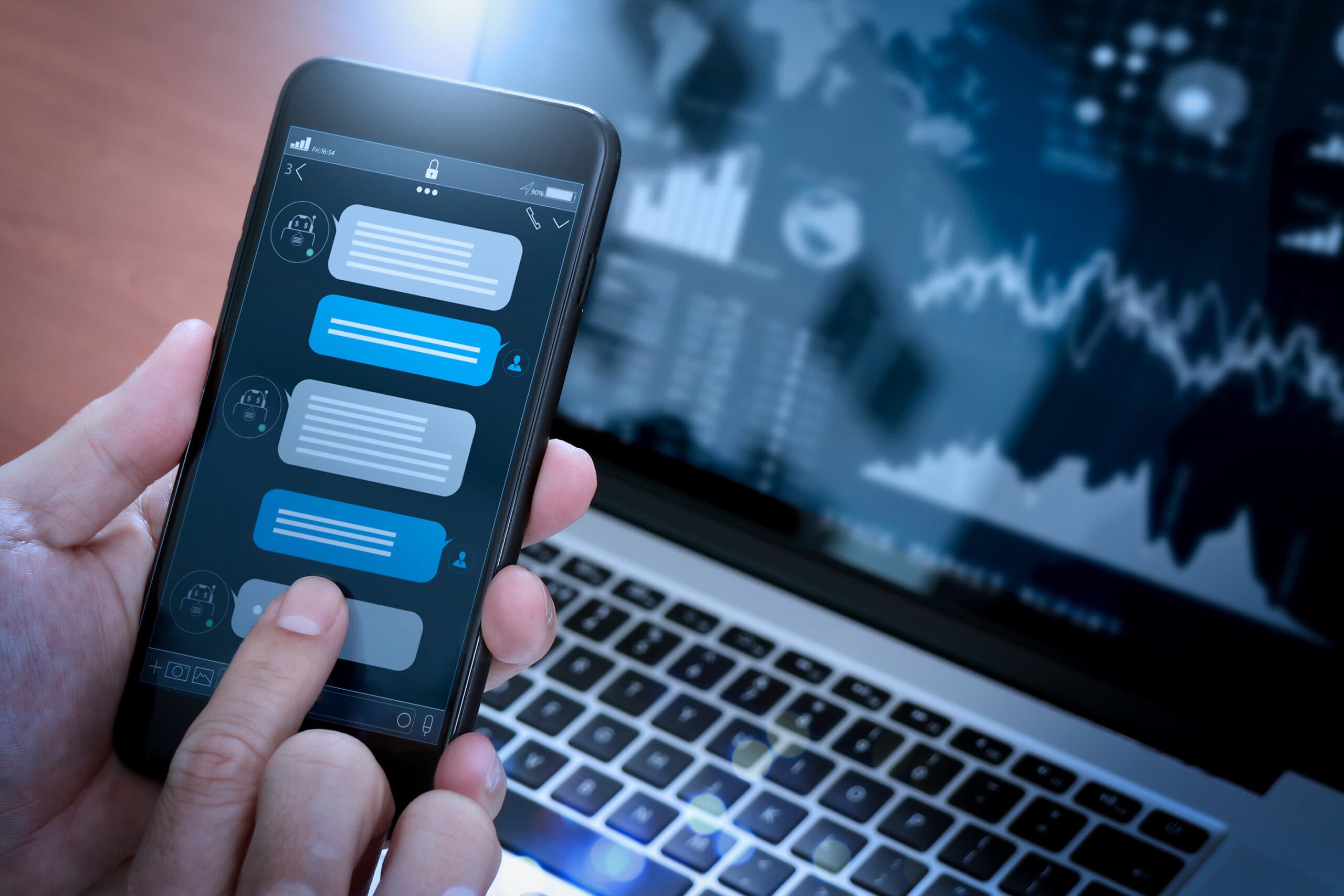 A representation of a chatbot conversation. (Shutterstock)