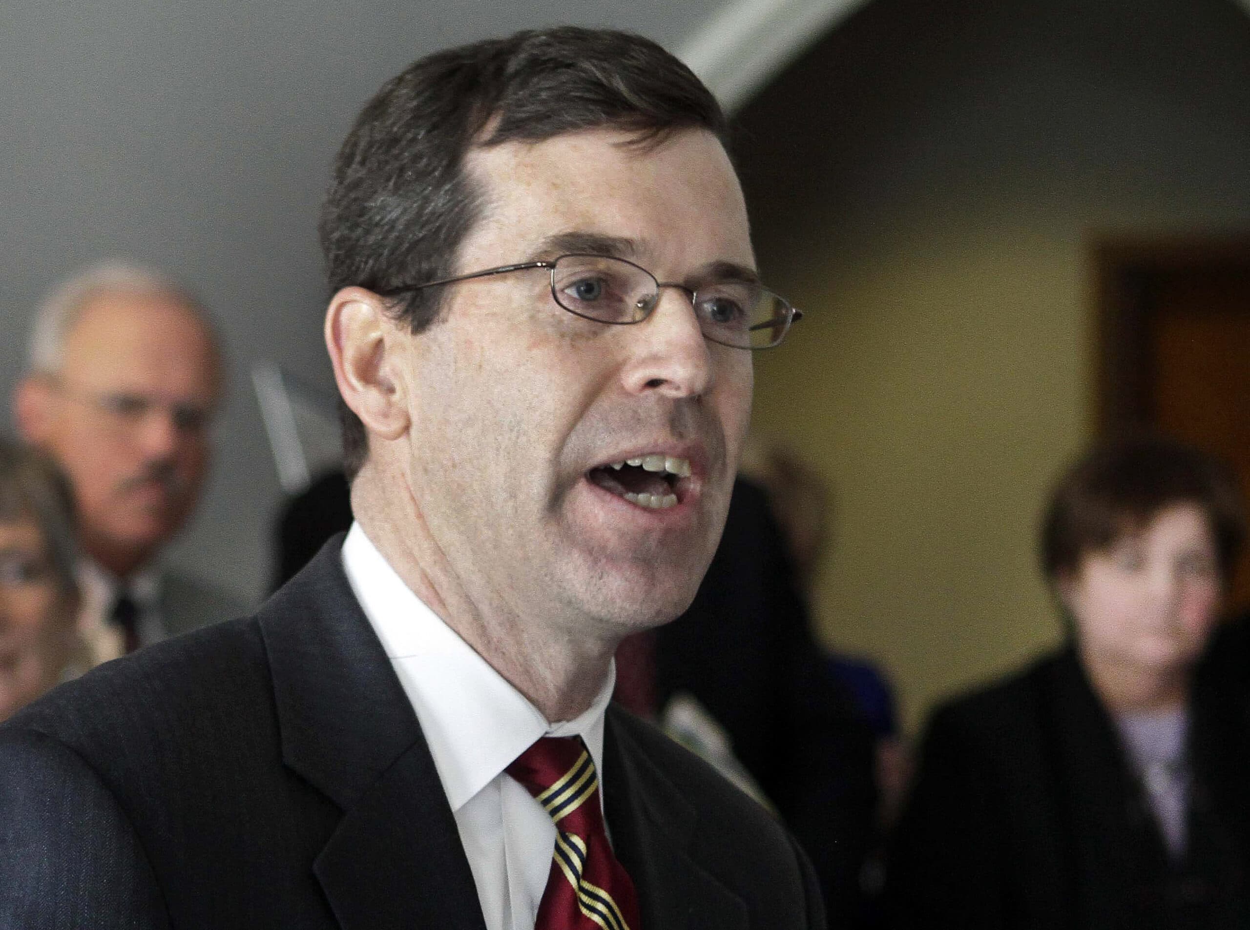 New Hampshire Attorney General Michael Delaney speaks about drug abuse issues in Concord, N.H., Feb. 22, 2013. (Jim Cole/AP)