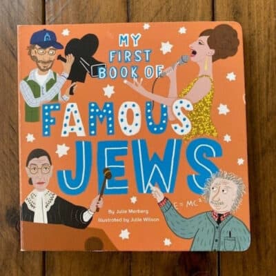 “The Book of Famous Jews” board book, featuring the author’s cousin, Bella Abzug, on page 18. (Courtesy David Tanklefsky)