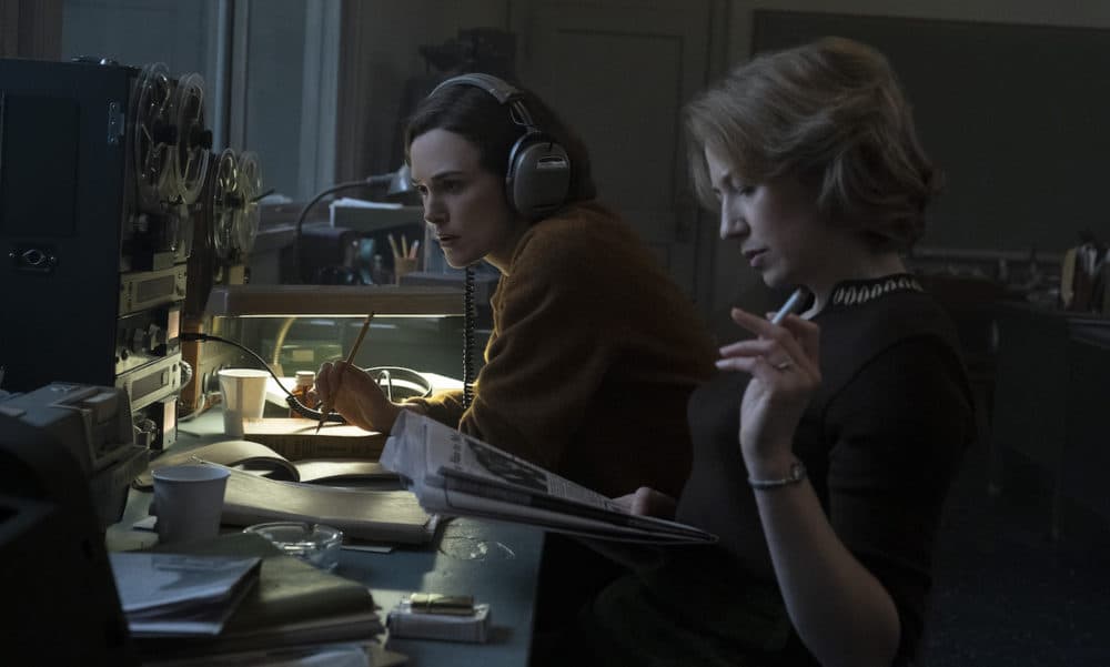 Keira Knightley as Loretta McLaughlin and Carrie Coon as Jean Cole in 20th Century Studios' &quot;Boston Strangler.&quot; (Courtesy Claire Folger/ 20th Century Studios)