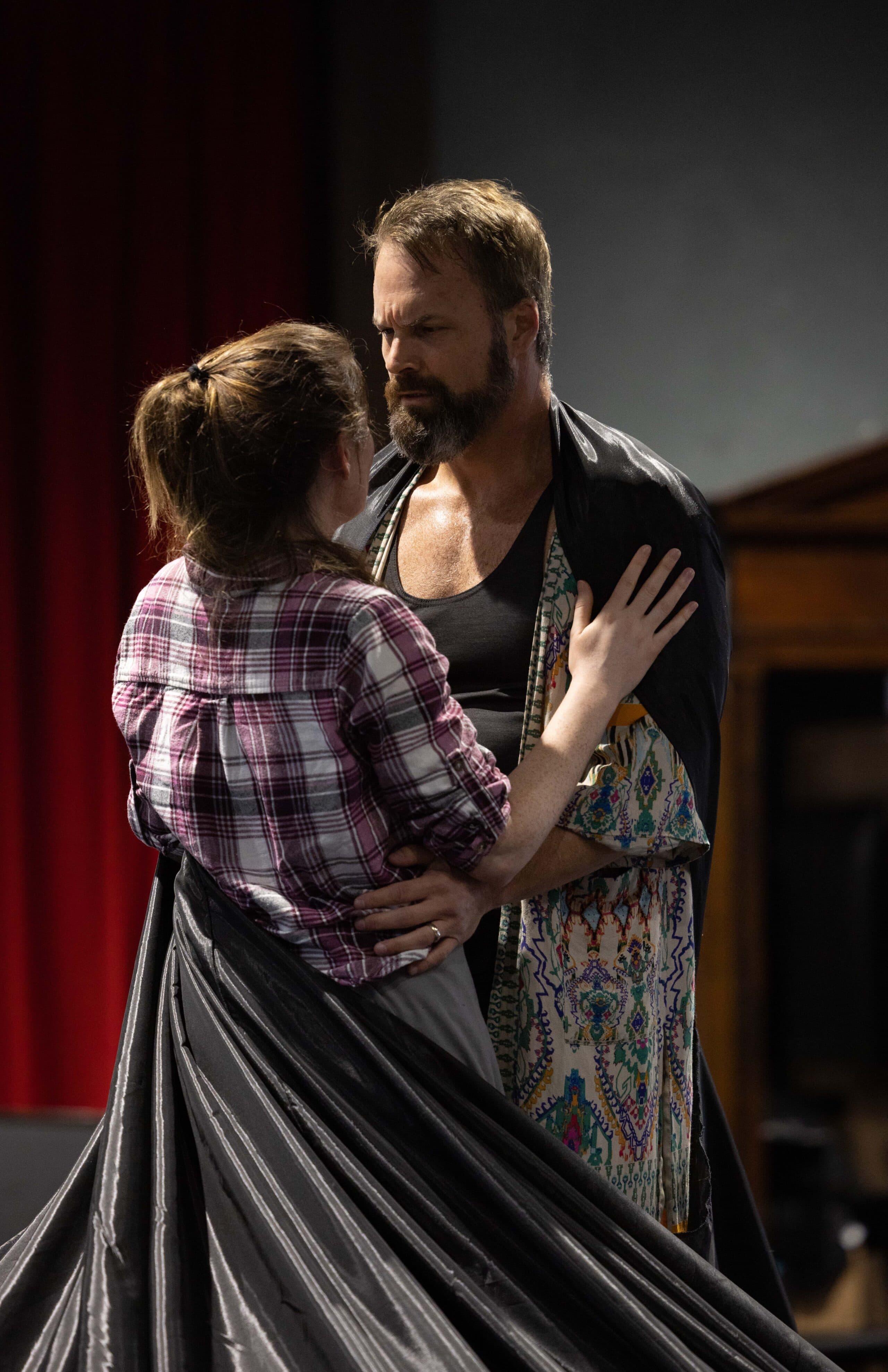 Naomi Louisa O'Connell and Ryan McKinny in rehearsal for BLO's "Bluebeard's Castle." (Courtesy Kathy Wittman/Ball Square Films)